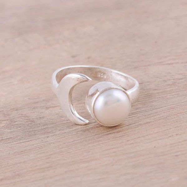 Alternate image for Cultured Pearl Crescent Wrap Ring from India Gleaming Crescent