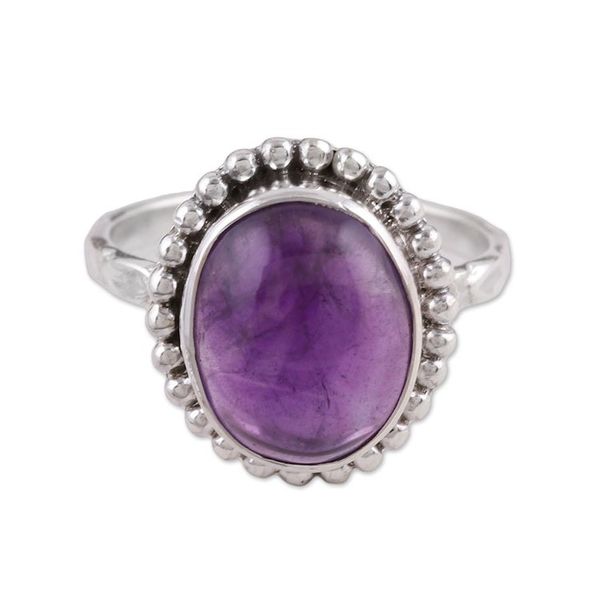 Alternate image for Artisan Handmade Amethyst 925 Sterling Silver Cocktail Ring Serene Dream