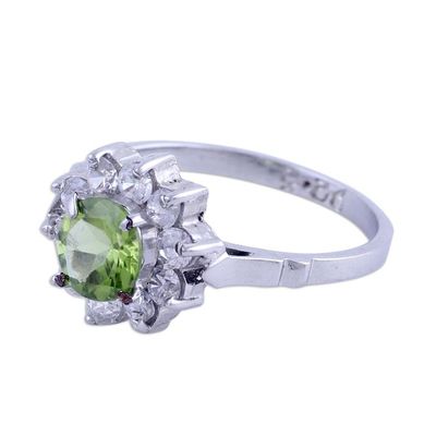 Alternate image for Sparkling Peridot Cocktail Ring from India Verdant Glimmer