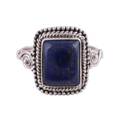 Alternate image for Artisan Crafted Lapis Lazuli Cocktail Ring from India Block Party