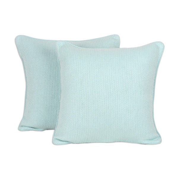 Alternate image for Square Mint Green Cushion Covers Pair Mint Elegance