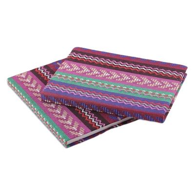 Alternate image for Pair of Cotton Jacquard Journals Made with Recycled Paper Love of Writing