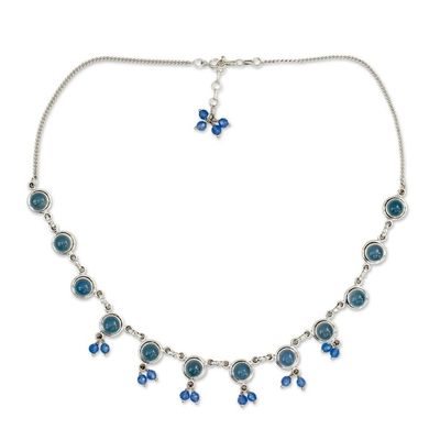 Alternate image for Handmade Sterling Silver Waterfall Chalcedony Necklace Sky Dancer