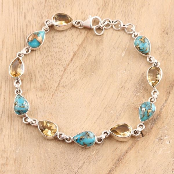 Alternate image for Citrine Link Bracelet from India Tears of India