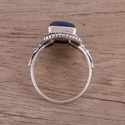 Alternate image for Artisan Crafted Lapis Lazuli Cocktail Ring from India Block Party