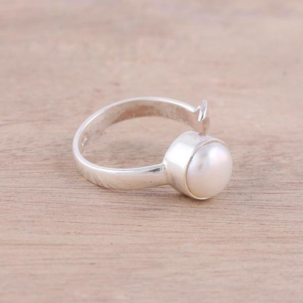 Alternate image for Cultured Pearl Crescent Wrap Ring from India Gleaming Crescent