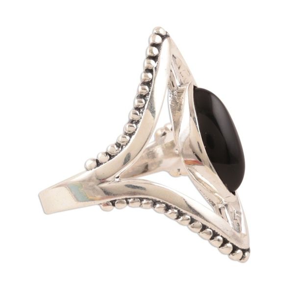 Alternate image for Marquise Onyx Cocktail Ring Crafted in India Magical Kite