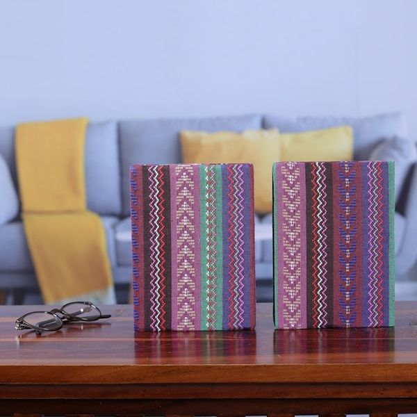 Alternate image for Pair of Cotton Jacquard Journals Made with Recycled Paper Love of Writing