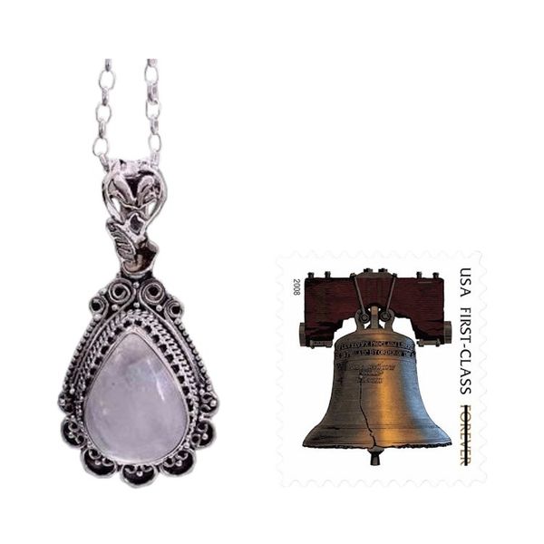 Alternate image for Ornate Handcrafted Sterling Silver Necklace with Moonstone Moonlight Glamour