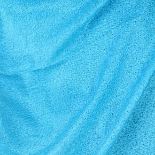 Alternate image for Solid Textured Turquoise Wool Shawl from India Biscay Bay
