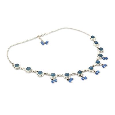Alternate image for Handmade Sterling Silver Waterfall Chalcedony Necklace Sky Dancer