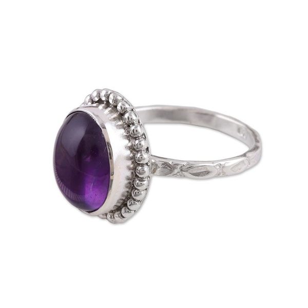Alternate image for Artisan Handmade Amethyst 925 Sterling Silver Cocktail Ring Serene Dream