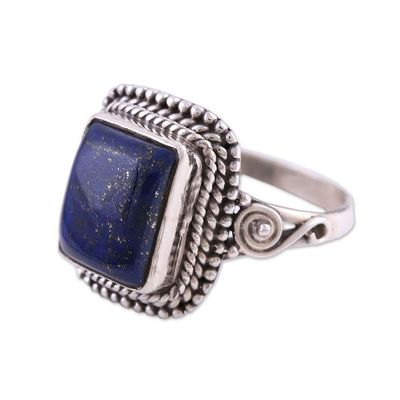 Alternate image for Artisan Crafted Lapis Lazuli Cocktail Ring from India Block Party