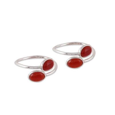 Alternate image for Oval Carnelian Toe Rings from india Dainty Ovals