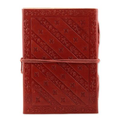 Alternate image for Embossed Cotton and Leather Dragon-Motif Journal Twin Dragons