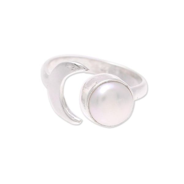Alternate image for Cultured Pearl Crescent Wrap Ring from India Gleaming Crescent