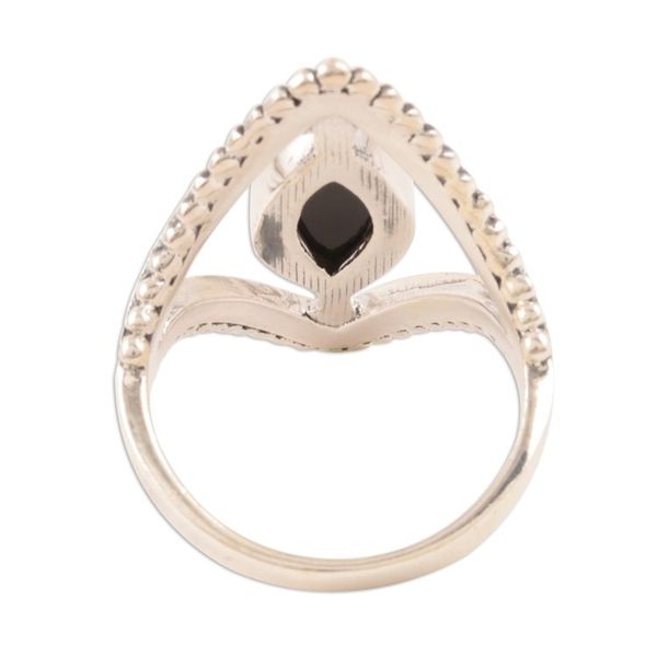 Alternate image for Marquise Onyx Cocktail Ring Crafted in India Magical Kite