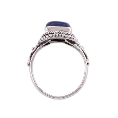 Alternate image for Artisan Crafted Lapis Lazuli Cocktail Ring from India Block Party