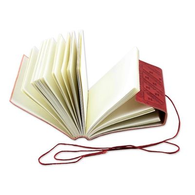 Alternate image for Embossed Cotton and Leather Dragon-Motif Journal Twin Dragons