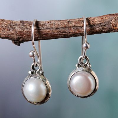 Alternate image for Cream Cultured Pearl and Sterling Silver Dangle Earrings Happy Pearl