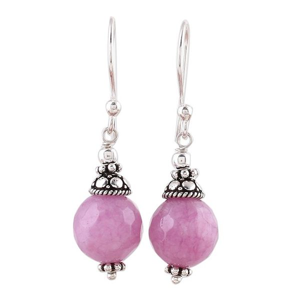 Alternate image for Pink Aventurine and Sterling Silver Dangle Earrings Delightful Pink