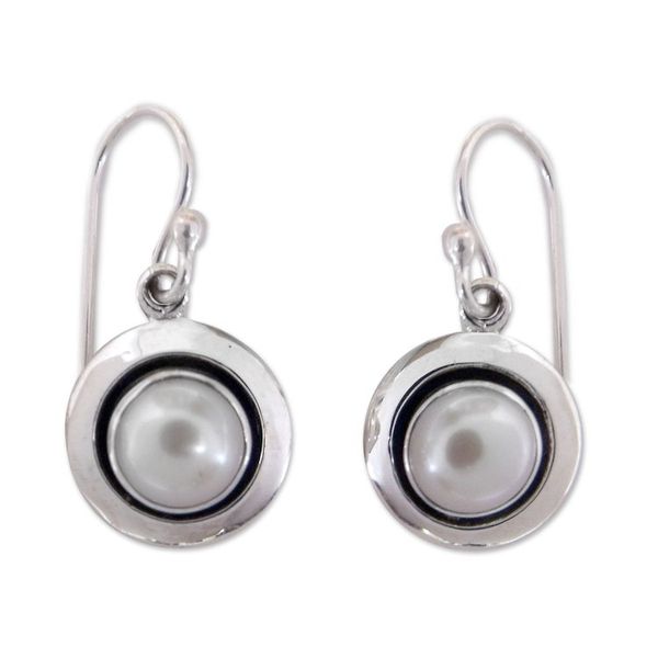 Alternate image for Artisan Pearl Jewelry Earrings from India Jaipur Magic Moon