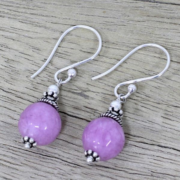 Alternate image for Pink Aventurine and Sterling Silver Dangle Earrings Delightful Pink
