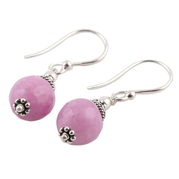 Alternate image for Pink Aventurine and Sterling Silver Dangle Earrings Delightful Pink