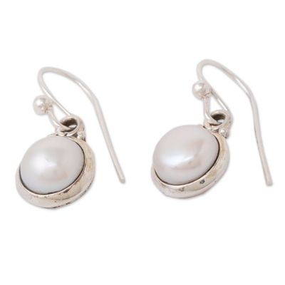 Alternate image for Cream Cultured Pearl and Sterling Silver Dangle Earrings Happy Pearl