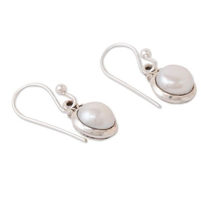 Alternate image for Cream Cultured Pearl and Sterling Silver Dangle Earrings Happy Pearl
