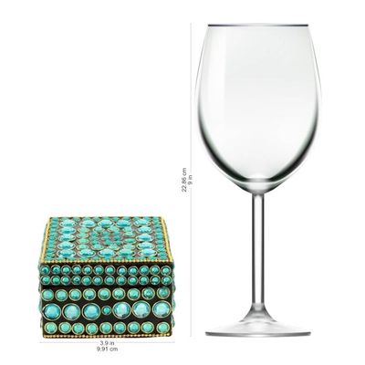 Alternate image for Bejeweled box Aqua Glitz