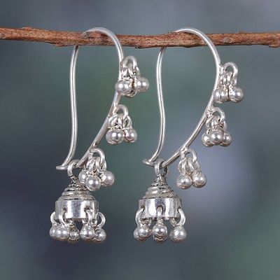 Alternate image for Sterling Silver Jhumki Chandelier Earrings from India Jhumki Music