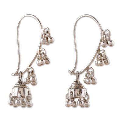 Alternate image for Sterling Silver Jhumki Chandelier Earrings from India Jhumki Music