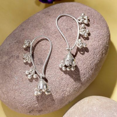Alternate image for Sterling Silver Jhumki Chandelier Earrings from India Jhumki Music