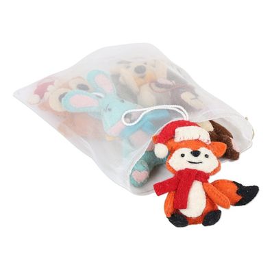 Alternate image for Woodland Animal Ornaments Set of 5 Animal Cheer