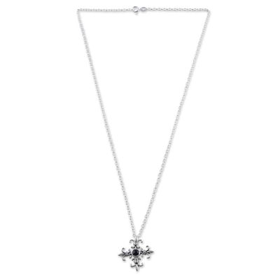 Alternate image for Polished Fleur-De-Lis Onyx Pendant Necklace from India Midnight Fleur-De-Lis
