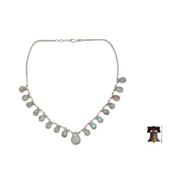 Alternate image for Hand Made Moonstone Jewelry Sterling Silver Necklace Luminous Light