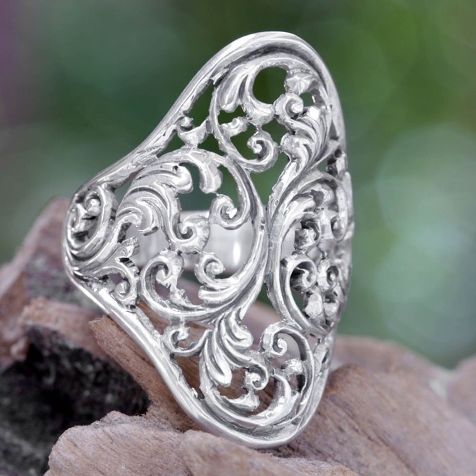 Sterling Silver Ring 'Celuk Fern'