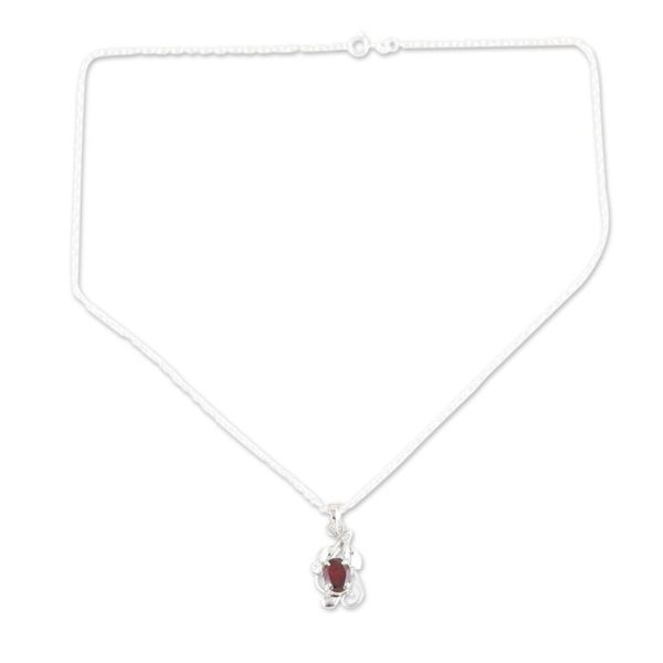 Alternate image for Rhodium-plated Jewelry Set with 7-Carat Garnet Gemstones Passion Vines