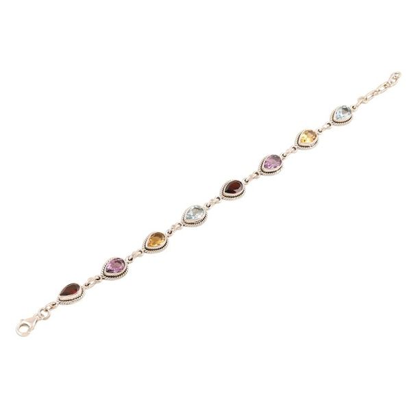 Alternate image for Multi-Gemstone Link Bracelet from India On the Bright Side