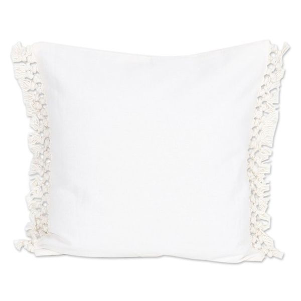 Alternate image for Pair of Ivory Cotton Cushion Covers with Tassels from India Ivory Passion