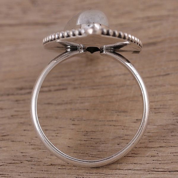 Alternate image for Sterling Silver Marquise Rainbow Moonstone Cocktail Ring Timeless Glow