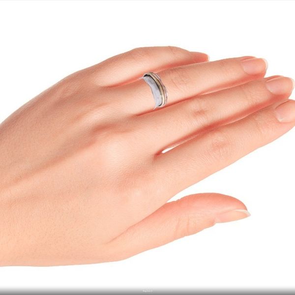 Alternate image for Sterling Silver Copper and Brass Spinner and Meditation Ring Wavy Cyclone