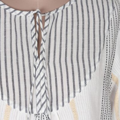 Alternate image for Hand Woven Striped Cotton Tunic Sailing Stripes