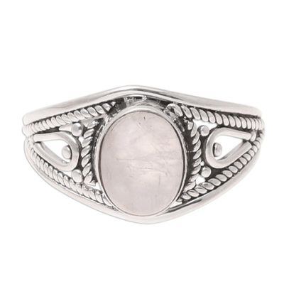 Alternate image for Oval Rainbow Moonstone Cocktail Ring from India Gleaming Appeal
