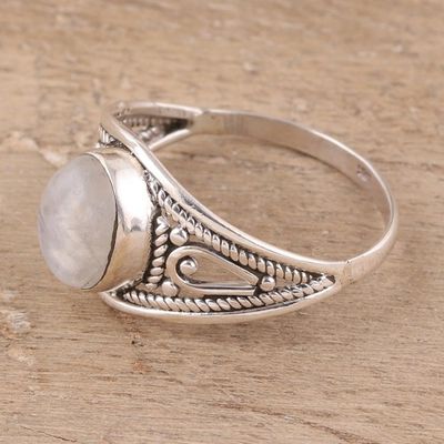 Alternate image for Oval Rainbow Moonstone Cocktail Ring from India Gleaming Appeal