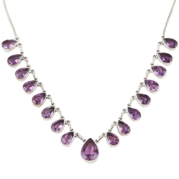 Alternate image for Sterling Silver and Amethyst Pendant Necklace Lilac Fire