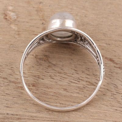 Alternate image for Oval Rainbow Moonstone Cocktail Ring from India Gleaming Appeal