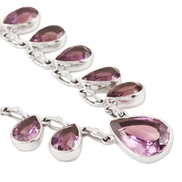 Alternate image for Sterling Silver and Amethyst Pendant Necklace Lilac Fire