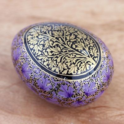 Alternate image for Purple and Gold-Tone Papier Mache Box Midnight Muse